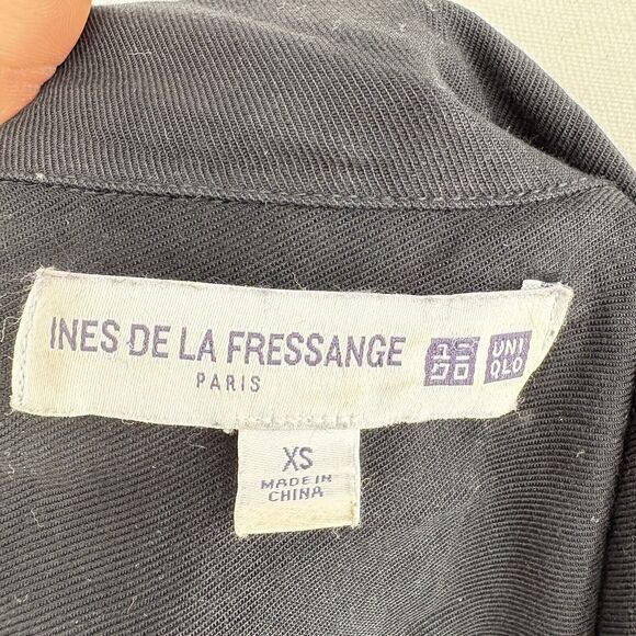 Ines De‎ La Fressange x Uniqlo Dress X Small Womens Black Button Shirt Midi - Picture 7 of 8